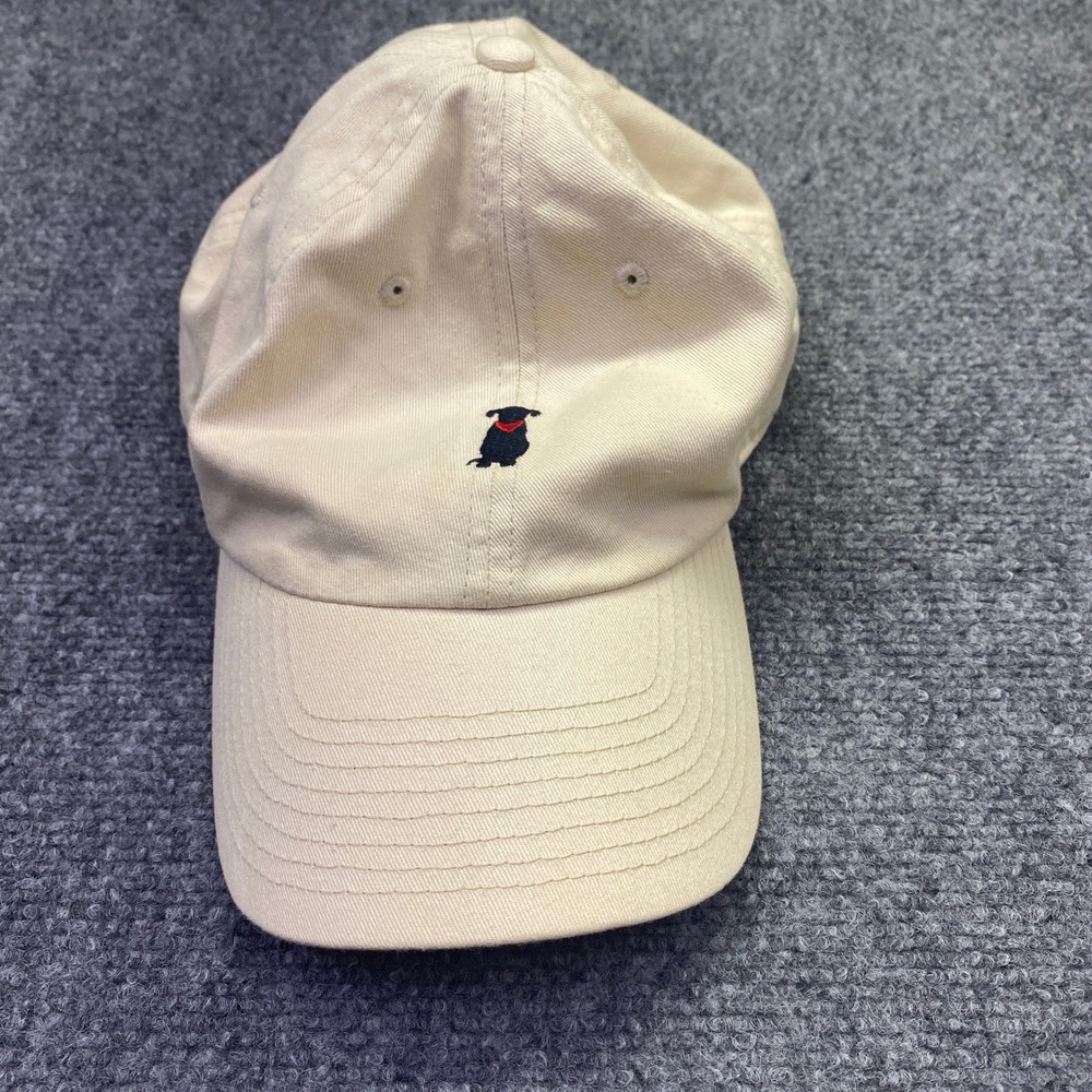 Fan Favorite Tan Cotton Baseball Cap Embroidered Dog with Red Bandana OSFM
